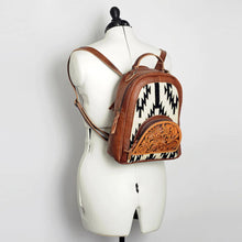 Load image into Gallery viewer, Leather Backpack Women, Leather Backpack Purse, Leather Backpack, Western Purse, Small Leather Backpack, Cowhide Backpack, Cowhide Purse
