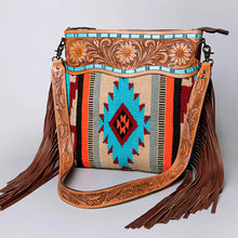 Load image into Gallery viewer, Western Hand Tooled Leather Purse, Conceal Carry Purse Crossbody, Cowhide Purse, American Darling Purse, Western Crossbody Fringe Purse
