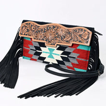 Load image into Gallery viewer, Western Purse, Hand Tooled Leather Purse, Leather Western Crossbody Purse, Cowhide Purse, American Darling Purse, Leather Fringe
