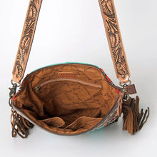 Load image into Gallery viewer, Western Hand Tooled Leather Purse, Conceal Carry Purse Crossbody, Cowhide Purse, American Darling Purse, Western Crossbody Fringe Purse
