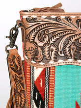 Load image into Gallery viewer, Western Hand Tooled Leather Purse, Conceal Carry Purse Crossbody, Cowhide Purse, American Darling Purse, Western Crossbody Fringe Purse
