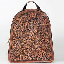 Load image into Gallery viewer, Hand Tooled Leather Backpack Women, Leather Backpack Purse, Leather Backpack, Western Purse, Small Leather Backpack, Cowhide Backpack
