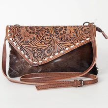 Load image into Gallery viewer, Western Leather Purse, Leather Crossbody Purse, Hair On Cowhide Purse, Saddle Blanket Bag, Genuine Cowhide, Western Purse, Leather Fringe
