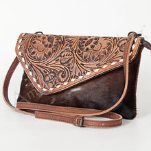 Load image into Gallery viewer, Western Leather Purse, Leather Crossbody Purse, Hair On Cowhide Purse, Saddle Blanket Bag, Genuine Cowhide, Western Purse, Leather Fringe
