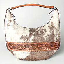 Load image into Gallery viewer, Western Hand Tooled Leather Purse, Hobo Cowhide Purse, Leather Hobo Purse, Conceal Carry Purse, Genuine Cowhide, Western Purse
