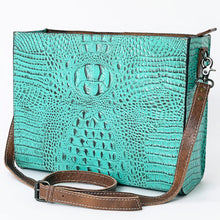 Load image into Gallery viewer, Western Leather Purse, Alligator Leather Purse, Conceal Carry Purse, Cowhide Purse, American Darling Leather Crossbody Purse
