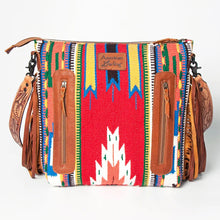 Load image into Gallery viewer, Western Hand Tooled Leather Purse, Cowhide Purse, Conceal Carry Purse, American Darling Purse, Western Purse with Leather Fringe
