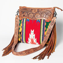 Load image into Gallery viewer, Western Hand Tooled Leather Purse, Cowhide Purse, Conceal Carry Purse, American Darling Purse, Western Purse with Leather Fringe
