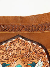 Load image into Gallery viewer, Western Hand Tooled Leather Purse, Cowhide Purse, Conceal Carry Purse, American Darling Purse, Western Purse with Leather Fringe
