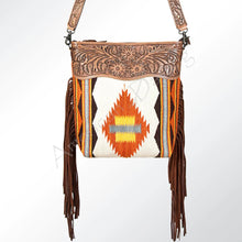 Load image into Gallery viewer, Western Hand Tooled Leather Purse, Cowhide Purse, Conceal Carry Purse, American Darling Purse, Western Purse with Leather Fringe
