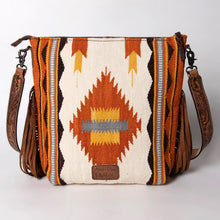 Load image into Gallery viewer, Western Hand Tooled Leather Purse, Cowhide Purse, Conceal Carry Purse, American Darling Purse, Western Purse with Leather Fringe
