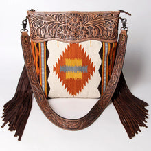 Load image into Gallery viewer, Western Hand Tooled Leather Purse, Cowhide Purse, Conceal Carry Purse, American Darling Purse, Western Purse with Leather Fringe
