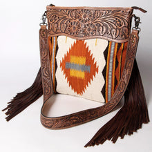 Load image into Gallery viewer, Western Hand Tooled Leather Purse, Cowhide Purse, Conceal Carry Purse, American Darling Purse, Western Purse with Leather Fringe
