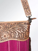 Load image into Gallery viewer, Western Hand Tooled Leather Purse, Cowhide Purse, Conceal Carry Purse, American Darling Purse, Western Purse with Leather Fringe
