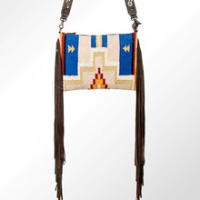 Load image into Gallery viewer, Western Leather Purse, Concealed Carry Purse, Cowhide Purse, Saddle Blanket Bag, Genuine Cowhide, Western Purse, Leather Fringe
