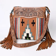 Load image into Gallery viewer, Western Hand Tooled Leather Purse, Conceal Carry Purse Crossbody, Cowhide Purse, American Darling Purse, Western Crossbody Fringe Purse
