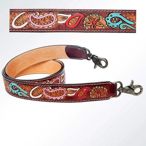 The Paisley Western Leather Crossbody Purse Strap