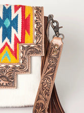 Load image into Gallery viewer, Western Purse, Cowhide Purse, Hand Tooled Leather Purse, Cowhide Purse, Concealed Carry Purse, Saddle Blanket, Leather Fringe
