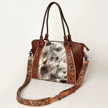 Load image into Gallery viewer, Western Purse, Cowhide Purse, Hand Tooled Leather Purse, Cowhide Purse, Concealed Carry Purse, Saddle Blanket, Leather Fringe
