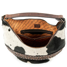 Load image into Gallery viewer, Western Hand Tooled Leather Purse, Hobo Cowhide Purse, Leather Hobo Purse, Conceal Carry Purse, Genuine Cowhide, Western Purse
