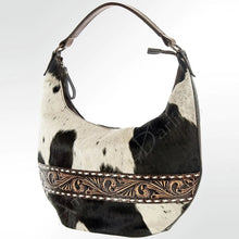 Load image into Gallery viewer, Western Hand Tooled Leather Purse, Hobo Cowhide Purse, Leather Hobo Purse, Conceal Carry Purse, Genuine Cowhide, Western Purse
