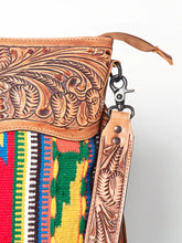 Load image into Gallery viewer, Western Hand Tooled Leather Purse, Cowhide Purse, Conceal Carry Purse, American Darling Purse, Western Purse with Leather Fringe
