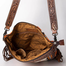 Load image into Gallery viewer, Western Hand Tooled Leather Purse, Cowhide Purse, Conceal Carry Purse, American Darling Purse, Western Purse with Leather Fringe
