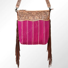 Load image into Gallery viewer, Western Hand Tooled Leather Purse, Cowhide Purse, Conceal Carry Purse, American Darling Purse, Western Purse with Leather Fringe
