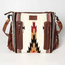 Load image into Gallery viewer, Western Purse, Cowhide Purse, Hand Tooled Leather Purse, Cowhide Purse, Concealed Carry Purse, Saddle Blanket, Leather Fringe
