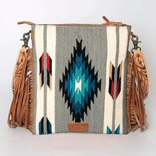 Load image into Gallery viewer, Western Hand Tooled Leather Purse, Cowhide Purse Crossbody bag, Saddle Blanket Bag, Genuine Cowhide, Western Purse, Leather Fringe
