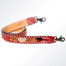 Load image into Gallery viewer, Western Hand Tooled Leather Purse Strap, Cowhide Purse Strap, American Darling Leather Purse Strap, Genuine Cowhide Strap
