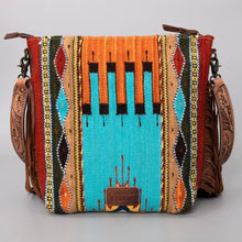 Load image into Gallery viewer, Western Hand Tooled Leather Purse, Concealed Carry Purse, Cowhide Purse, Saddle Blanket Bag, Genuine Cowhide, Western Purse, Leather Fringe
