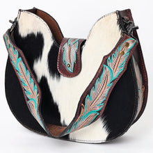 Load image into Gallery viewer, Western Hand Tooled Leather Purse, Hobo Cowhide Purse, Leather Hobo Purse, Conceal Carry Purse, Genuine Cowhide, Western Purse
