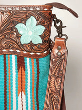 Load image into Gallery viewer, Western Purse, Cowhide Purse, Hand Tooled Leather Purse, Cowhide Purse, Concealed Carry Purse, Saddle Blanket, Leather Fringe
