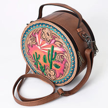 Load image into Gallery viewer, Western Hand Tooled Leather Canteen Purse, Leather Purse, Cowhide Purse, American Darling Purse, Western Crossbody Purse
