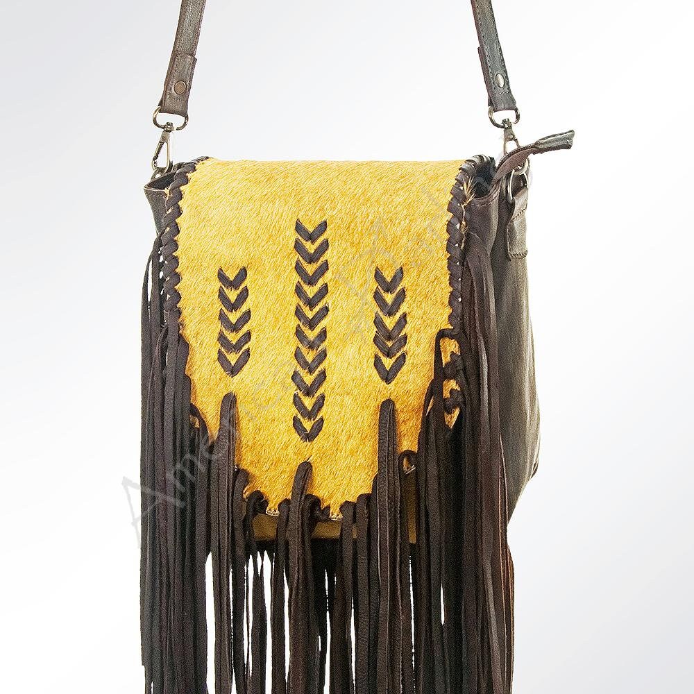 Western Leather Purse, Concealed Carry Purse, Crossbody With Leather Fringe, Hair On Cowhide American Darling Purse, Western Crossbody Purse