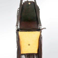 Load image into Gallery viewer, Western Leather Purse, Concealed Carry Purse, Crossbody With Leather Fringe, Hair On Cowhide American Darling Purse, Western Crossbody Purse
