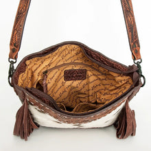 Load image into Gallery viewer, Western Purse, Tooled Leather Purse, Conceal Carry Purse, Cowhide Purse, American Darling Purse, Sunflower Crossbody Purse, Leather Fringe
