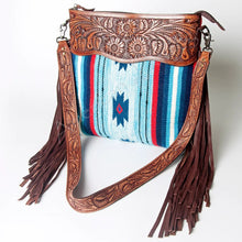 Load image into Gallery viewer, Western Hand Tooled Leather Purse, Cowhide Purse Crossbody Bag, Saddle Blanket Bag, Genuine Cowhide, Western Purse, Leather Fringe
