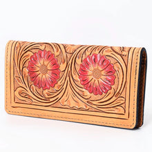 Load image into Gallery viewer, Western Hand Tooled Leather Wallet Purse, Leather Crossbody Purse, Genuine Leather Bag,  Western Purse, Luxury Wallet
