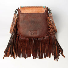 Load image into Gallery viewer, Western Leather Purse, Western Crossbody Purse, Cowhide Hair On Purse,  Genuine Cowhide handbag, Hair On Cowhide Fringe Crossbody Purse
