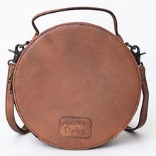 Load image into Gallery viewer, Western Hand Tooled Leather Canteen Purse, Leather Purse, Cowhide Purse, American Darling Purse, Western Crossbody Purse
