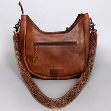 Load image into Gallery viewer, Western Leather Purse, Concealed Carry Purse, Crossbody With Leather Fringe, Hair On Cowhide American Darling Purse, Western Crossbody Purse
