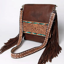 Load image into Gallery viewer, Western Leather Purse, Western Crossbody Purse, Cowhide Hair On Purse,  Genuine Cowhide Handbag, leather Fringe Purse
