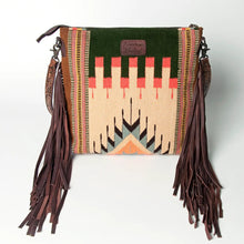 Load image into Gallery viewer, Western Hand Tooled Leather Purse, Cowhide Purse Crossbody Bag, Saddle Blanket Bag, Genuine Cowhide, Western Purse, Leather Fringe
