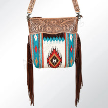 Load image into Gallery viewer, Western Hand Tooled Leather Purse, Cowhide Purse Crossbody Bag, Saddle Blanket Bag, Genuine Cowhide, Western Purse, Leather Fringe
