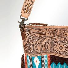 Load image into Gallery viewer, Western Hand Tooled Leather Purse, Cowhide Purse Crossbody Bag, Saddle Blanket Bag, Genuine Cowhide, Western Purse, Leather Fringe
