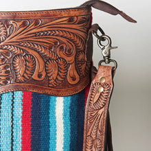 Load image into Gallery viewer, Western Hand Tooled Leather Purse, Cowhide Purse Crossbody Bag, Saddle Blanket Bag, Genuine Cowhide, Western Purse, Leather Fringe
