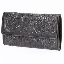 Load image into Gallery viewer, Western Hand Tooled Leather Wallet Purse, Leather Crossbody Purse, Genuine Leather Bag,  Western Purse, Luxury Wallet
