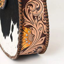 Load image into Gallery viewer, Western Hand Tooled Leather Purse, Hobo Cowhide Purse, Leather Hobo Purse, Conceal Carry Purse, Genuine Cowhide, Western Purse
